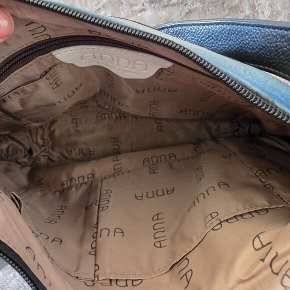 Anuschka by Anna 8310-MFL Handpainted Leather Crossbody Hobo Bag Floral NWT - Picture 5 of 16